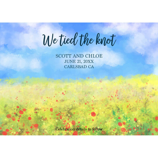 Field of Blooms Wedding Announcements